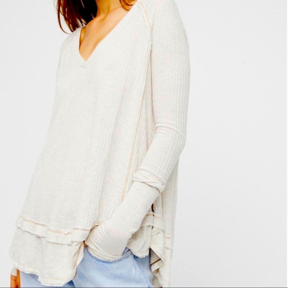WE THE FREE Thermal distressed tunic